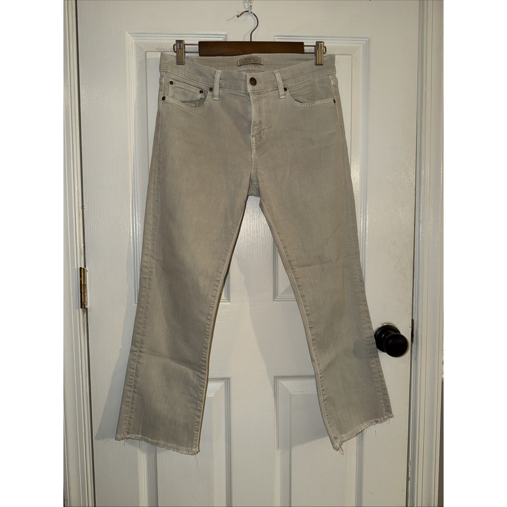 Principle USA Made Denim Light Gray Fray Hem Jeans 29 Straight Leg Women's
